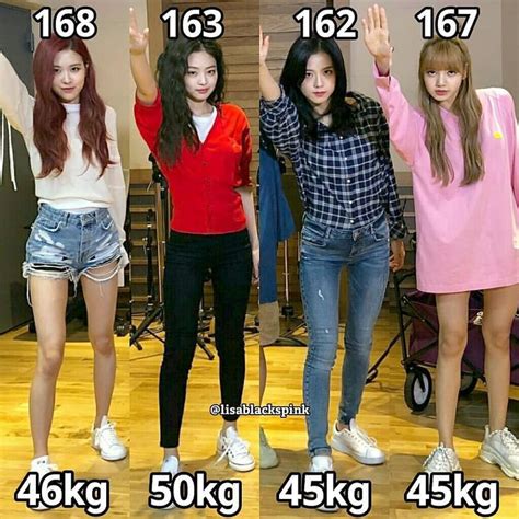 blackpink members height|lisa blackpink weight and height.